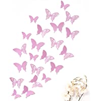 Mariposas 3D Wandkings de color LILA con detalles- conjunto de 12 piezas con puntos adhesivos